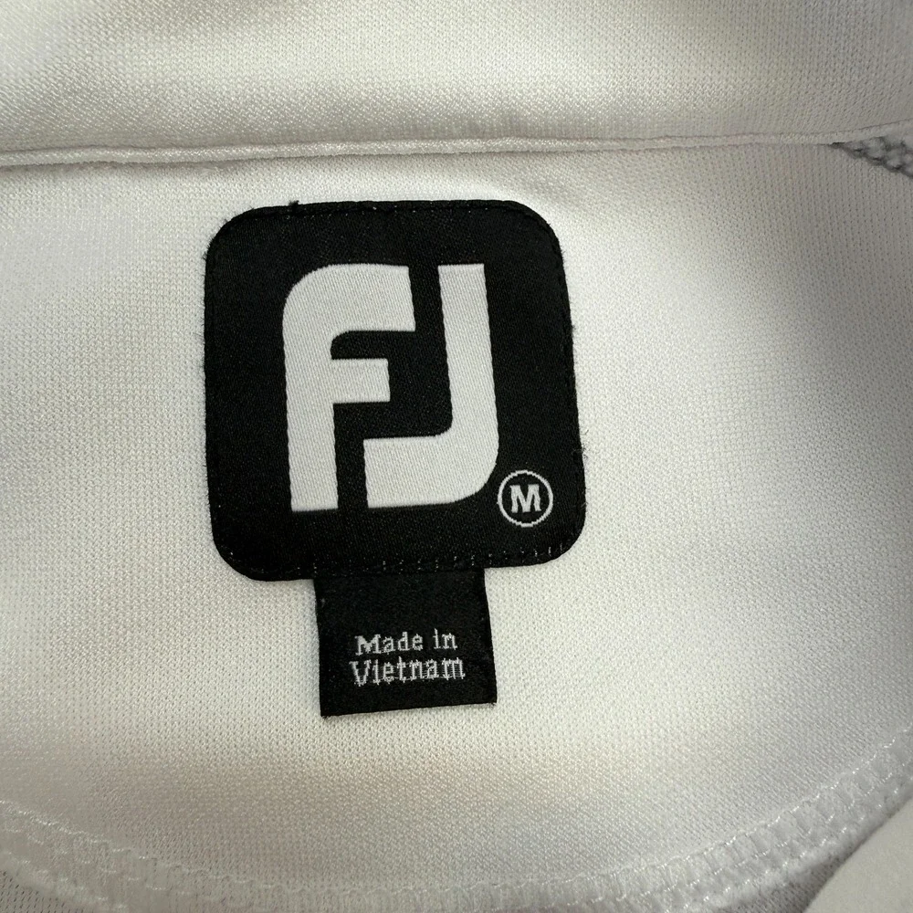 FootJoy Sweater Mens‎ Medium White 1/4 Zip Golf Performance Sweatshirt Pullover